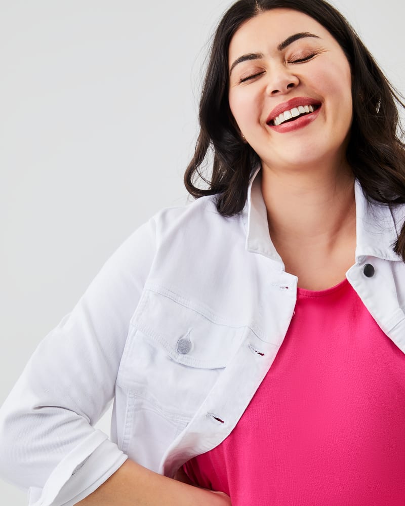 Women's plus size white outlet denim jacket